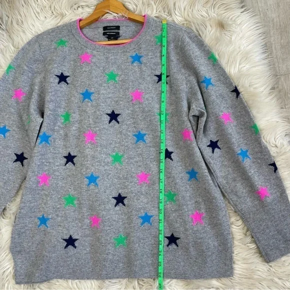 Halogen Cashmere Star Print Colorful Sweater - Picture 6 of 8